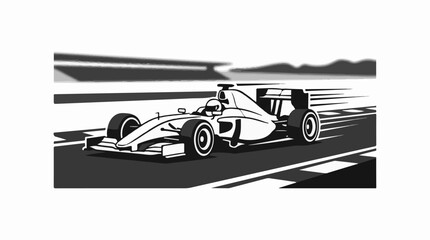 Naklejka premium Racing Car Speed Track Illustration.