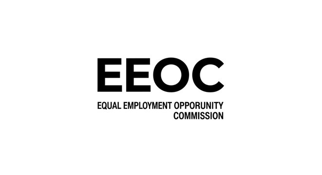 Equal Employment Opportunity Commission EEOC text logo illustration, black and white minimal typography design for corporate and legal use.