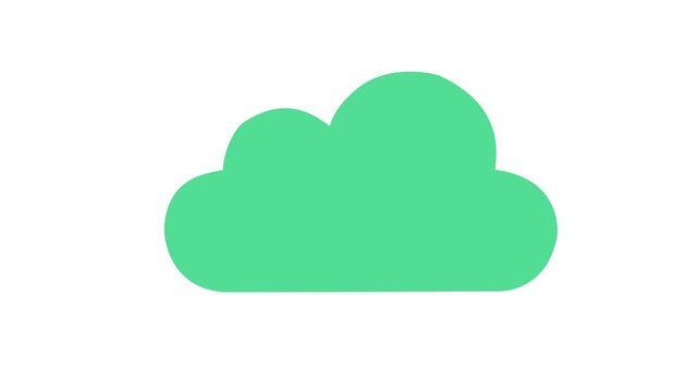 Cloud Download Symbol Animation, Secure Cloud Storage and File Transfer Icon