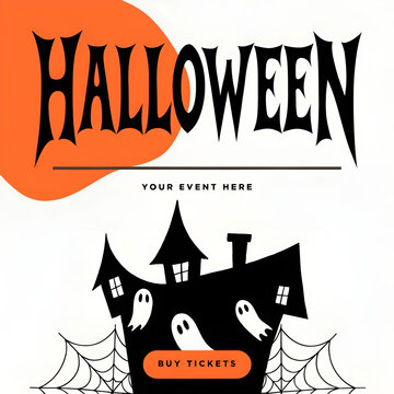 flat vertical poster template for Halloween season