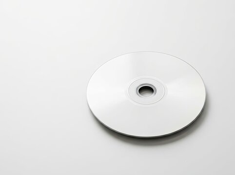 Blank CD Mockup with Copy Space, Clean Product Presentation, Digital Media Storage Concept.