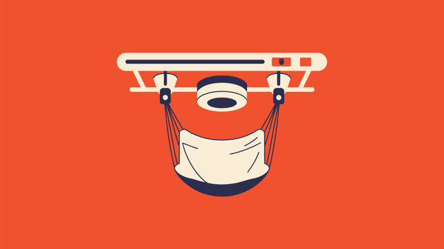 Hammock suspended under a camera apparatus illustrates a unique creative studio setup for product photography.