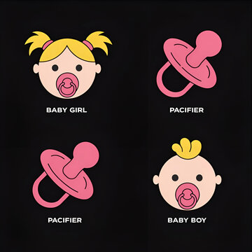 realistic vector icon illustration set cartoon style