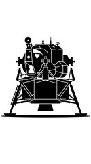 Lunar Lander Silhouette, Spacecraft Design, Vector Art © Koi