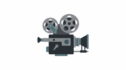 Naklejka premium A stylized illustration of an old film camera with two reels