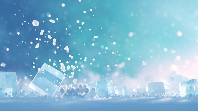 Ice crystal condensation macro photography style abstract background loop