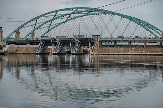 Fox Point Hurricane Barrier Across Providence River