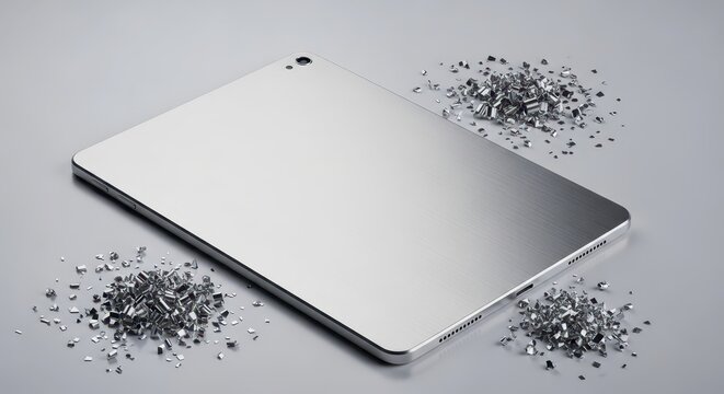 Shattered screen tablet with broken glass.