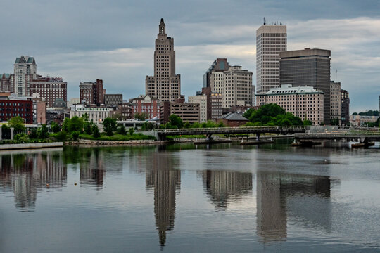 Downtown Providence Skyline Reflected Across Providence River