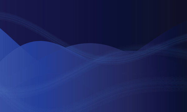 Deep blue gradient waves with thin, parallel lines overlay abstract background