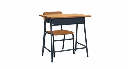 Fototapeta premium A simple school desk with attached chair (1)