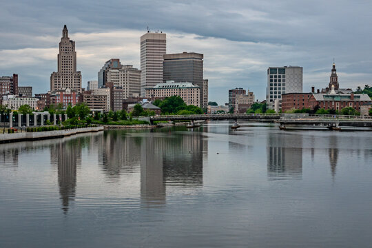 Downtown Providence Skyline Reflected Across Providence River