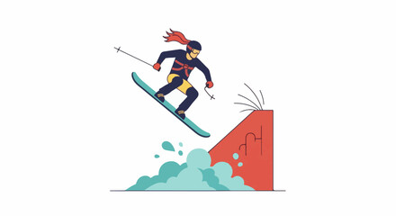 Fototapeta premium A skier in mid-air