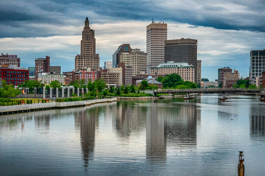 Downtown Providence Skyline Reflected Across Providence River