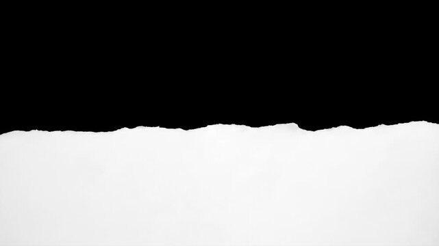 Torn paper ripped revealing stop motion cutout on black backgrounds