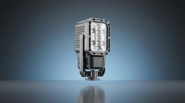 Industrial portable light tower lamp 3D render broad area illumination fixture weather resistant mast mounting construction mining temporary work zone