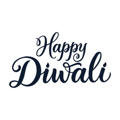 Fototapeta premium happy diwali hand lettering calligraphy text 