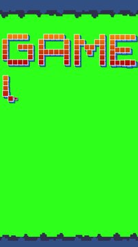 Vertical Pixel Art Space Shooter Animation with Game Over Text
