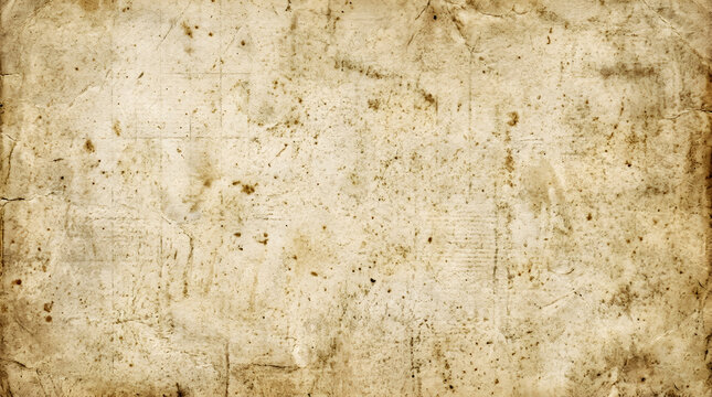 Antique Old Paper Texture &ndash; Brown Beige Stained Scratched Surface, Vintage Worn Faded Parchment Background