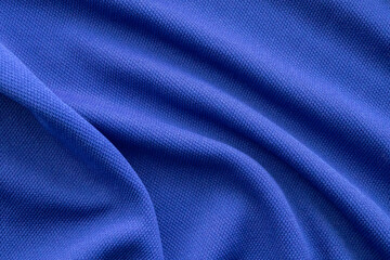 Fototapeta premium Blue sports clothing fabric football shirt jersey texture