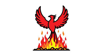 Fototapeta premium Phoenix Rising from Flames.