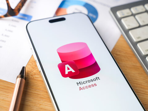 Microsoft Access logo is displayed on a smartphone screen in Bangalore, India, on June 25, 2026
