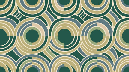 Fototapeta premium Retro Circular Geometric Pattern With Concentric Rings.