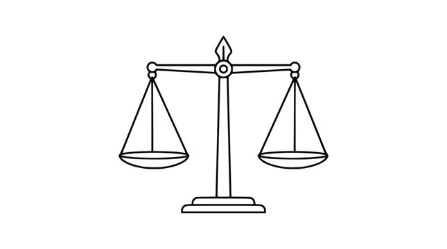 Simple Line Drawing of a Balance Scale