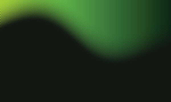 Green and black gradient with halftone pattern transitioning from dark to light