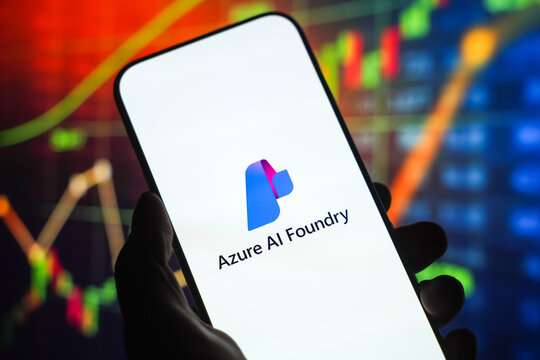 Microsoft Azure ai foundry logo is displayed on a smartphone screen in Bangalore, India, on June 25, 2026
