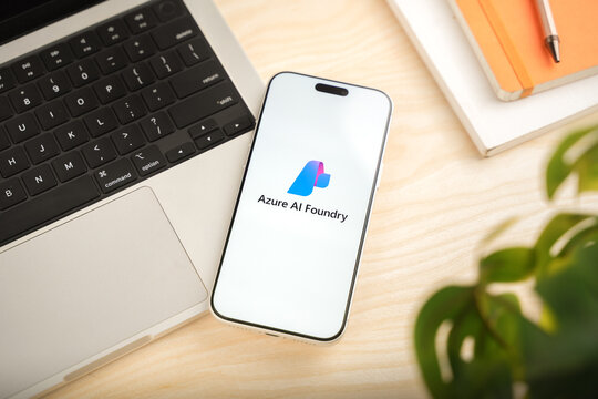Microsoft Azure ai foundry logo is displayed on a smartphone screen in Bangalore, India, on June 25, 2026
