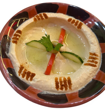 Hummus with Fresh Vegetable Garnish