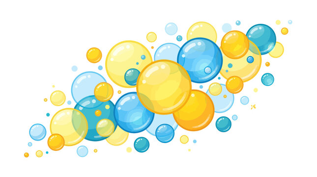 Vibrant transparent spheres floating in a dynamic cluster