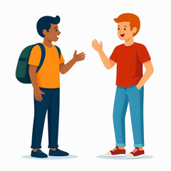 Fototapeta premium Men Greeting Each Other Flat Vector Illustration