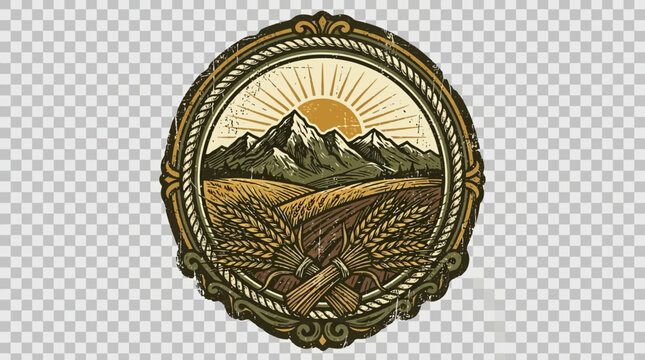 Mountain Landscape Emblem Design.