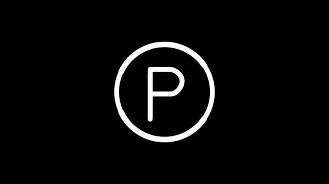 Simple white letter P inside a circle on a black background, minimalist design