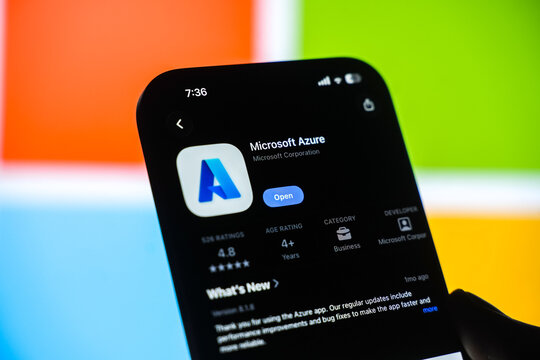 Microsoft Azure logo is displayed on a smartphone screen in Bangalore, India, on June 25, 2026
