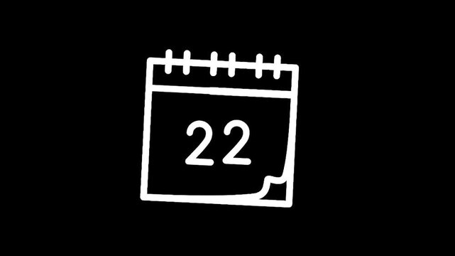 Simple hand-drawn calendar icon showing the 22nd day of the month