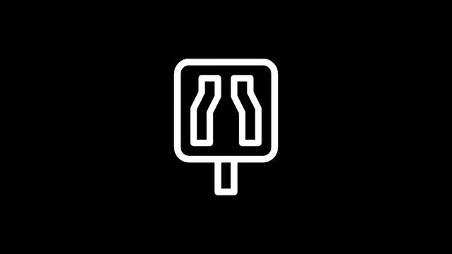 Simple white outline of a popsicle on a black background, minimalist design