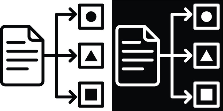 classification Two-tone version in black and white background