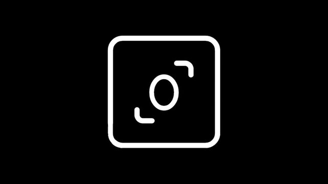 Simple line art icon representing the element oxygen on a black background