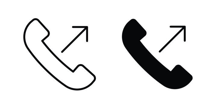 Call outgoing icon graphics, editable stroke linear icon, eps 10