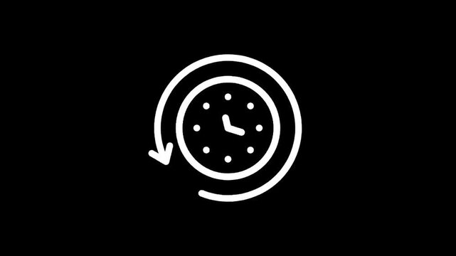 Clock with circular arrow indicating time passing or repetition
