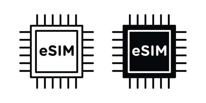 ESIM icon graphics, editable stroke linear icon, eps 10