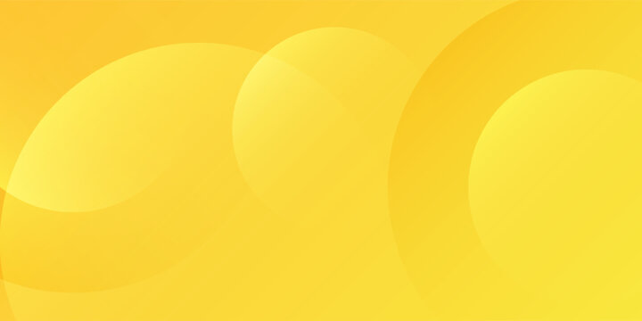 Abstract yellow gradient background with overlapping fluid circles and smooth wavy curves