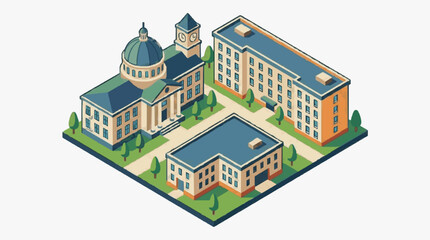 Elegant University Campus Buildings Complex. © yumba
