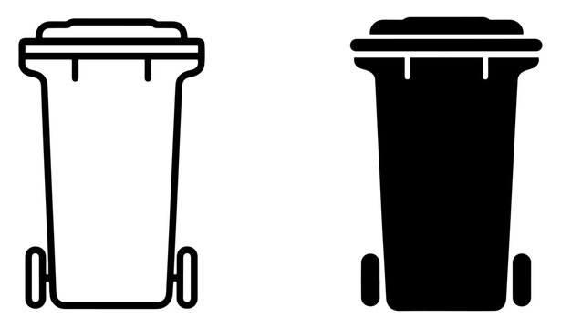 garbage bin outline filled icon