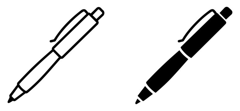 pen signature outline filled vector icon