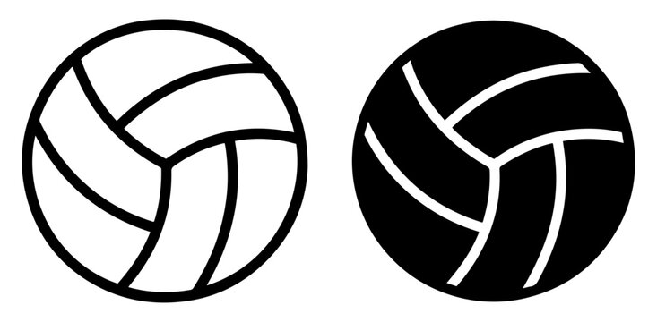 volleyball ball outline filled vector icon
