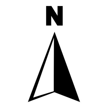 north arrow icon outline filled vector